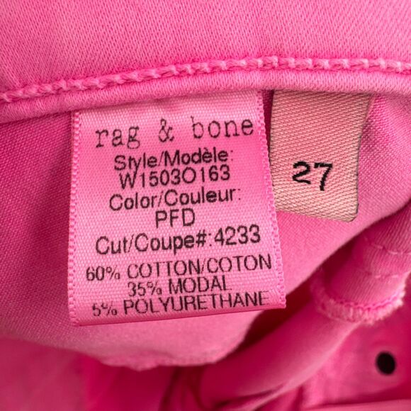RAG & BONE Hot Neon Pink Legging Jegging Super Skinny Jeans Size 27 - Picture 7 of 7